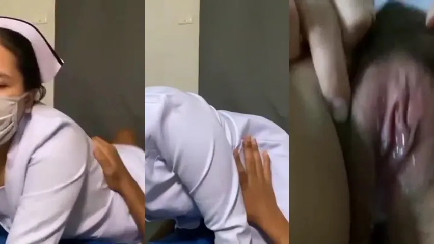 คลิปหลุด พยาบาลนมใหญ่ ลงเวรดึกมาเงี่ยนหี ให้แฟนหนุ่มจัดหนัก เย็ดคาชุดพยาบาล จนแตกใน